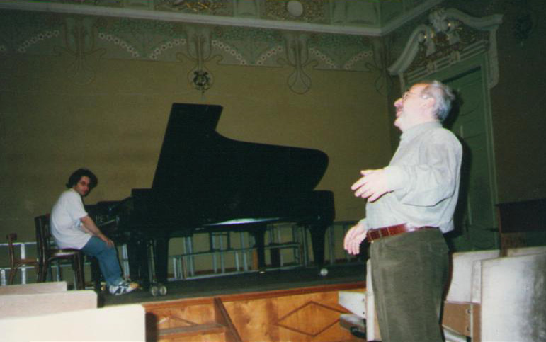 Inspiring each other. With his student V. Shiukashvili