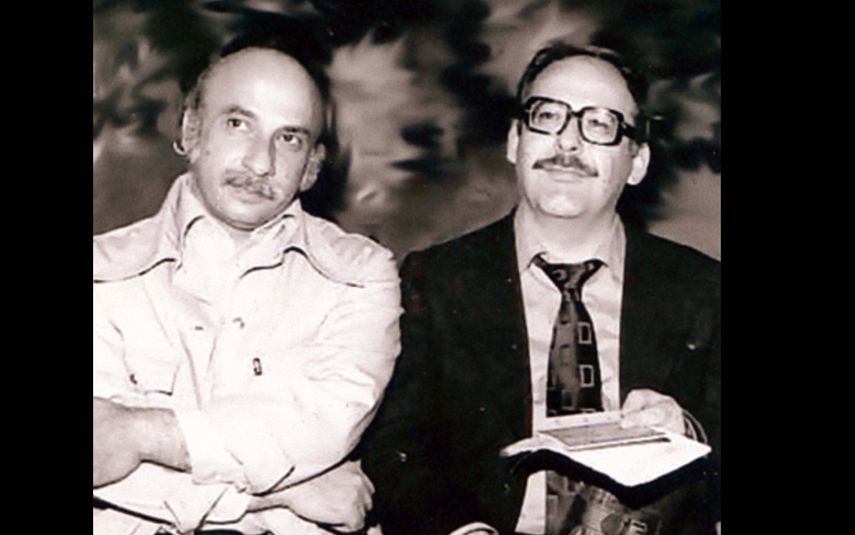 With a close friend, composer Giya Kancheli