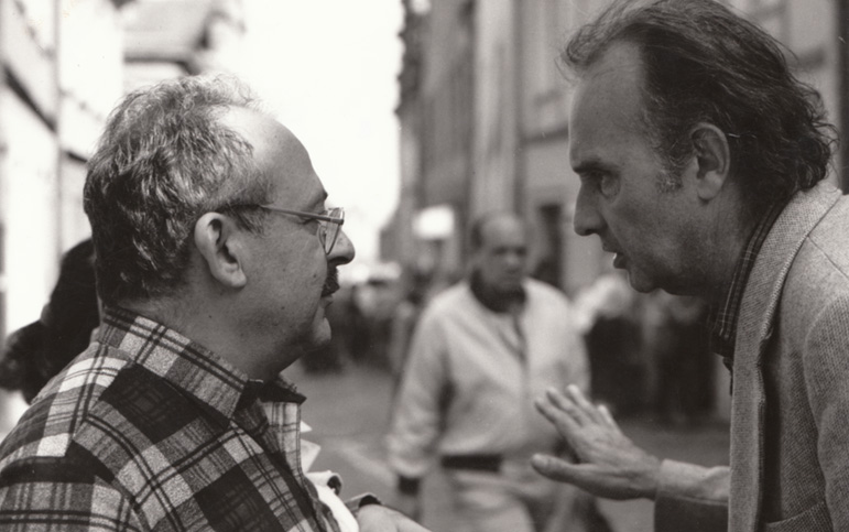 With his friend, Slovak composer Ilja Zeljenka