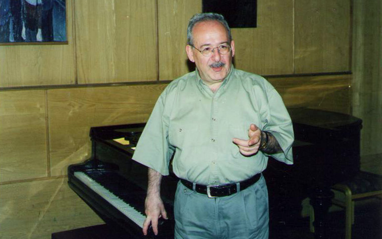 In his office/classroom in the Tbilisi State Conservatory